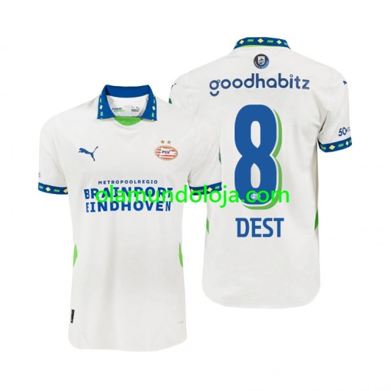 Camisola PSV Eindhoven Sergino Dest 8 Homem Equipamento Terceiro 2024-2025 Manga Curta